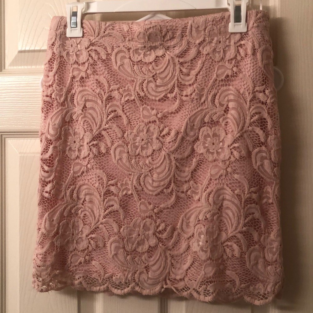 Blush pink mini skirt